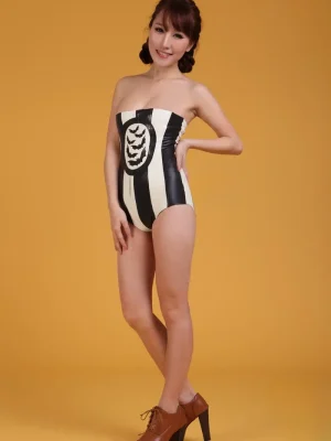 Latex Bat-Beauty Pull-on Swimwear Style Leotard Bodysuit Latex Bat-Beauty Pull-on Swimwear Style Leotard Bodysuit