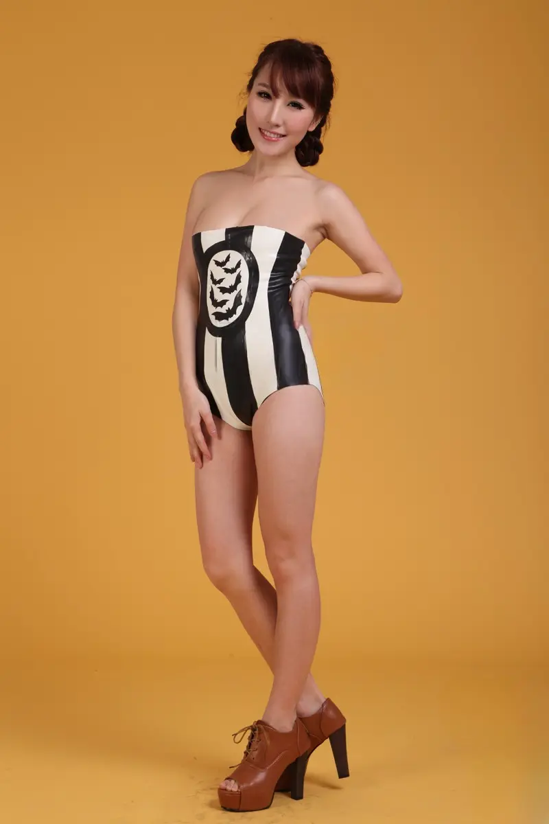 Latex Bat-Beauty Pull-on Swimwear Style Leotard Bodysuit Latex Bat-Beauty Pull-on Swimwear Style Leotard Bodysuit