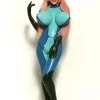 Latex Blue Thunder Space Plugsuit Catsuit