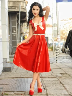 Latex Bow-delicious Party Dress