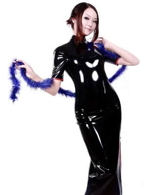 Latex Butterfly Dynasty Cheongsam Style Dress