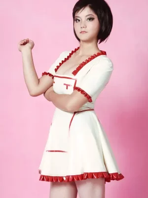 Latex Cardiac Arrest Mini-Dress Nurse Uniform