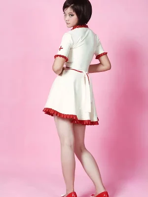Latex Cardiac Arrest Mini-Dress Nurse Uniform