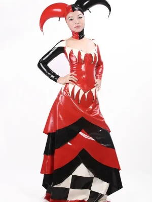 Latex Checkered Jester Lady Dress