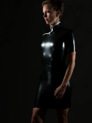 Latex China Doll Mini Cheongsam Dress