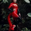 Latex Diamond Delight Catsuit With Feet