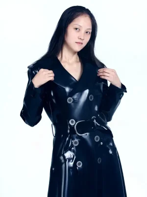 Latex Double-Breasted Full-Length Coat Latex Double-Breasted Full-Length Coat