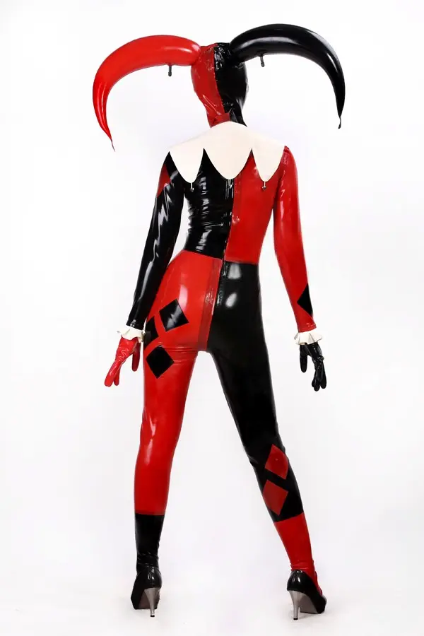 Latex Female Jester Catsuit Latex Female Jester Catsuit