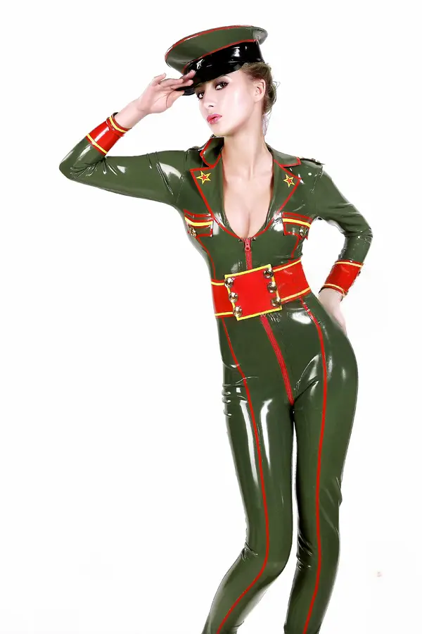 Latex Femme Militia Catsuit Latex Femme Militia Catsuit