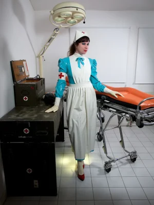 Latex Florence Nightingale Nurse Uniform Dress