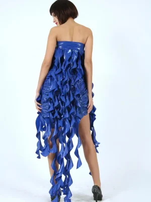 Latex In A Twist Halter-Neck Cocktail Dress