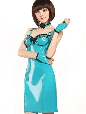 Latex Ladys Haute n Chic Above-Knee Party Dress
