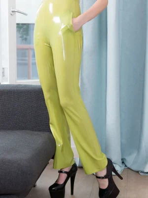 Latex Low-Cut Strapless Pants Suit Catsuit