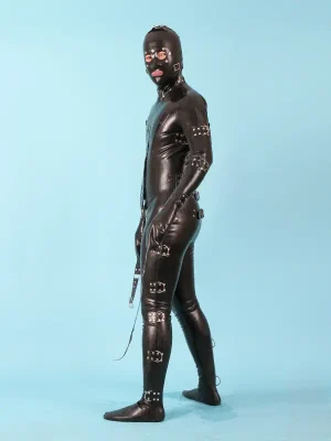 Latex Mens 0.8mm Buckled Up Gimp Suit Catsuit Latex Mens 0.8mm Buckled Up Gimp Suit Catsuit