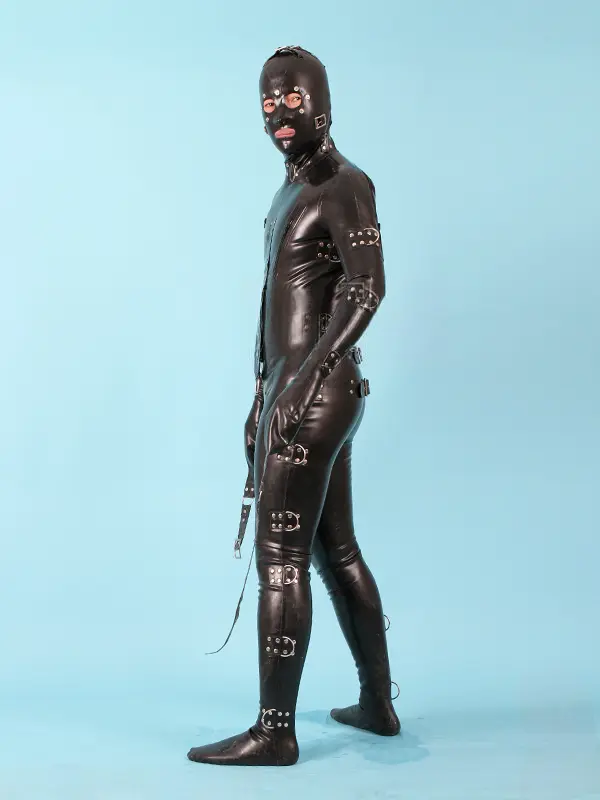 Latex Mens 0.8mm Buckled Up Gimp Suit Catsuit Latex Mens 0.8mm Buckled Up Gimp Suit Catsuit