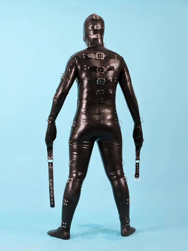 Latex Mens 0.8mm Buckled Up Gimp Suit Catsuit Latex Mens 0.8mm Buckled Up Gimp Suit Catsuit