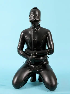 Latex Mens 0.8mm Buckled Up Gimp Suit Catsuit Latex Mens 0.8mm Buckled Up Gimp Suit Catsuit
