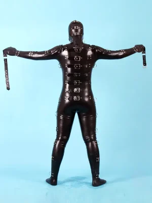 Latex Mens 0.8mm Buckled Up Gimp Suit Catsuit Latex Mens 0.8mm Buckled Up Gimp Suit Catsuit