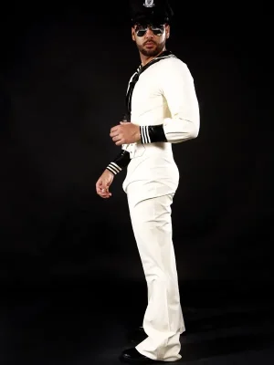 Latex Mens Anchors Aweigh Sailor Suit Catsuit Latex Mens Anchors Aweigh Sailor Suit Catsuit