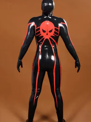 Latex Mens Arachne Spidey Pattern Costume Catsuit Latex Mens Arachne Spidey Pattern Costume Catsuit