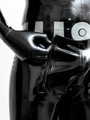 Latex Mens Bat-Mantra Super Hero Total Coverage Catsuit