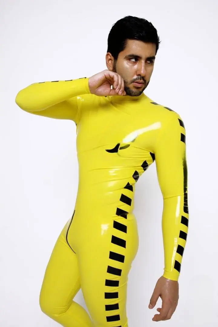 Latex Mens Biohazard Neck Entry Catsuit Latex Mens Biohazard Neck Entry Catsuit