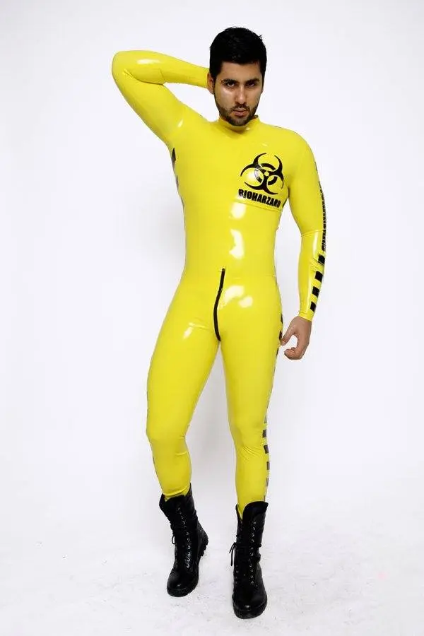 Latex Mens Biohazard Neck Entry Catsuit Latex Mens Biohazard Neck Entry Catsuit