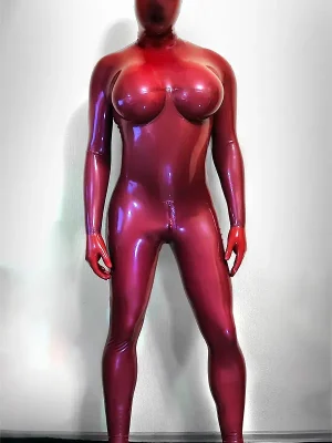 Latex Mens Boo-Boobs Breasts Catsuit Latex Mens Boo-Boobs Breasts Catsuit