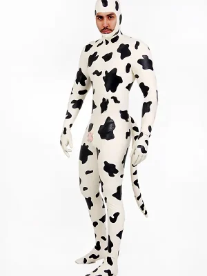 Latex Mens Bos Taurus Cow Design Catsuit Latex Mens Bos Taurus Cow Design Catsuit
