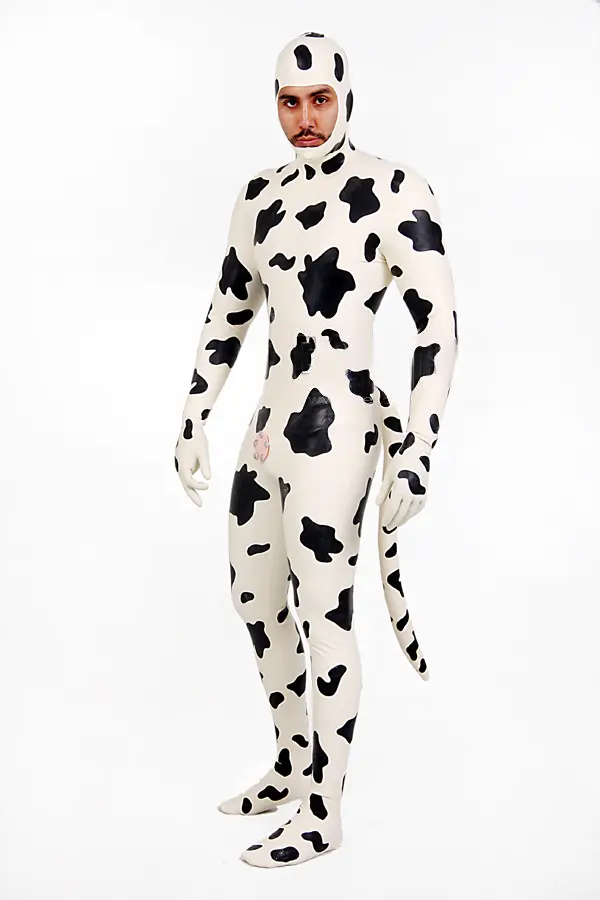 Latex Mens Bos Taurus Cow Design Catsuit Latex Mens Bos Taurus Cow Design Catsuit