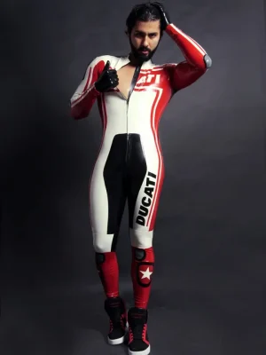 Latex Mens Brand Name MotoGP Biker Catsuit Version 10
