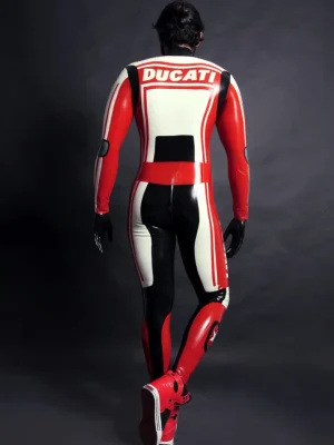 Latex Mens Brand Name MotoGP Biker Catsuit Version 10