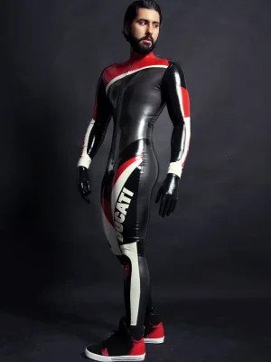 Latex Mens Brand Name MotoGP Biker Catsuit Version 13