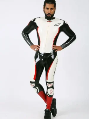 Latex Mens Brand Name MotoGP Biker Catsuit Version 14