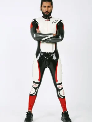 Latex Mens Brand Name MotoGP Biker Catsuit Version 14