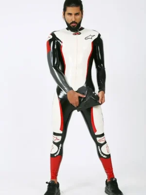 Latex Mens Brand Name MotoGP Biker Catsuit Version 14