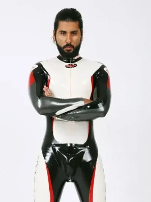 Latex Mens Brand Name MotoGP Biker Catsuit Version 14
