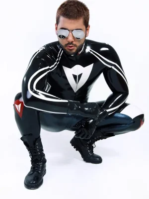 Latex Mens Brand Name MotoGP Biker Catsuit version 20