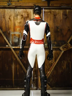 Latex Mens Brand Name MotoGP Biker Catsuit with Codpiece