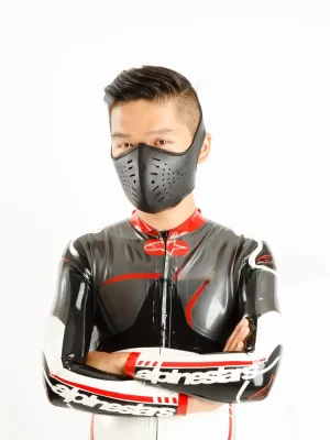 Latex Mens Brand Name MotoGP Biker Catsuit with Codpiece