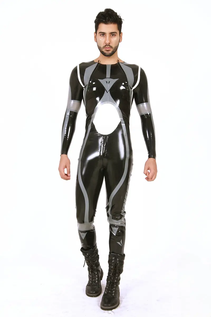 Latex Mens Brand Name T-Age Collarless MotoGP Biker Catsuit Latex Mens Brand Name T-Age Collarless MotoGP Biker Catsuit