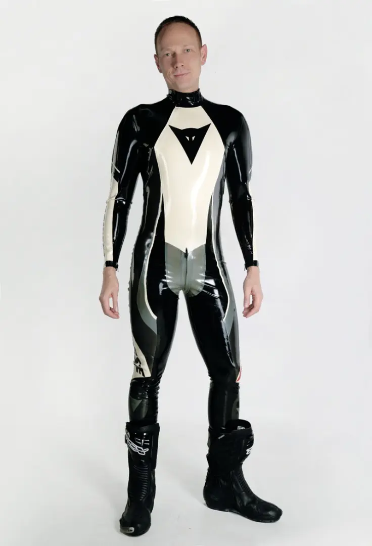 Latex Mens Brand Name T-Age Style MotoGP Biker Catsuit Version 15 Latex Mens Brand Name T-Age Style MotoGP Biker Catsuit Version 15