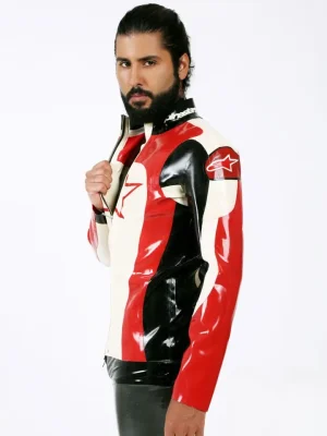 Latex Mens Branded Conventional Motorcycle Jacket