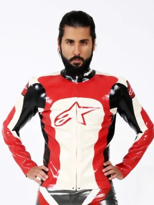Latex Mens Branded Conventional Motorcycle Jacket