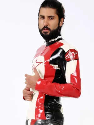 Latex Mens Branded Conventional Motorcycle Jacket