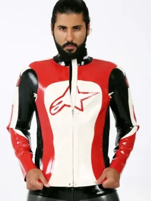 Latex Mens Branded Conventional Motorcycle Jacket
