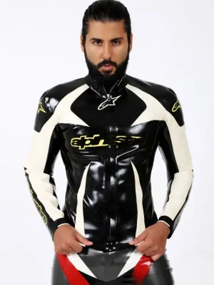 Latex Mens Branded Motorcycle Jacket