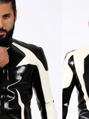 Latex Mens Branded Motorcycle Jacket