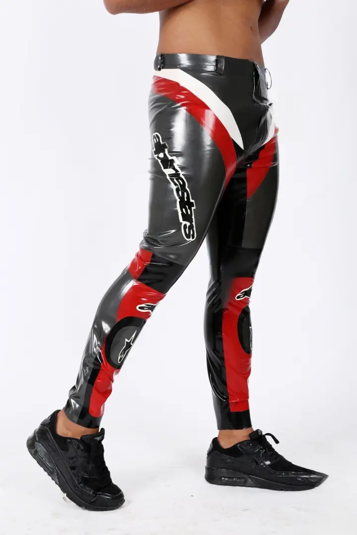 Latex Mens Branded Motorcycle Pants Latex Mens Branded Motorcycle Pants