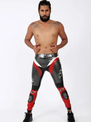 Latex Mens Branded Motorcycle Pants Latex Mens Branded Motorcycle Pants